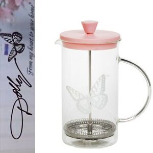 Dolly Parton Pink Butterfly Etched French Press Coffee Maker